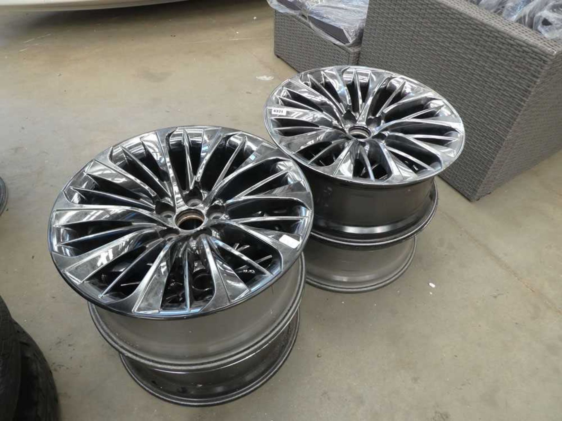 4 large Lexus brushed chrome alloy wheels