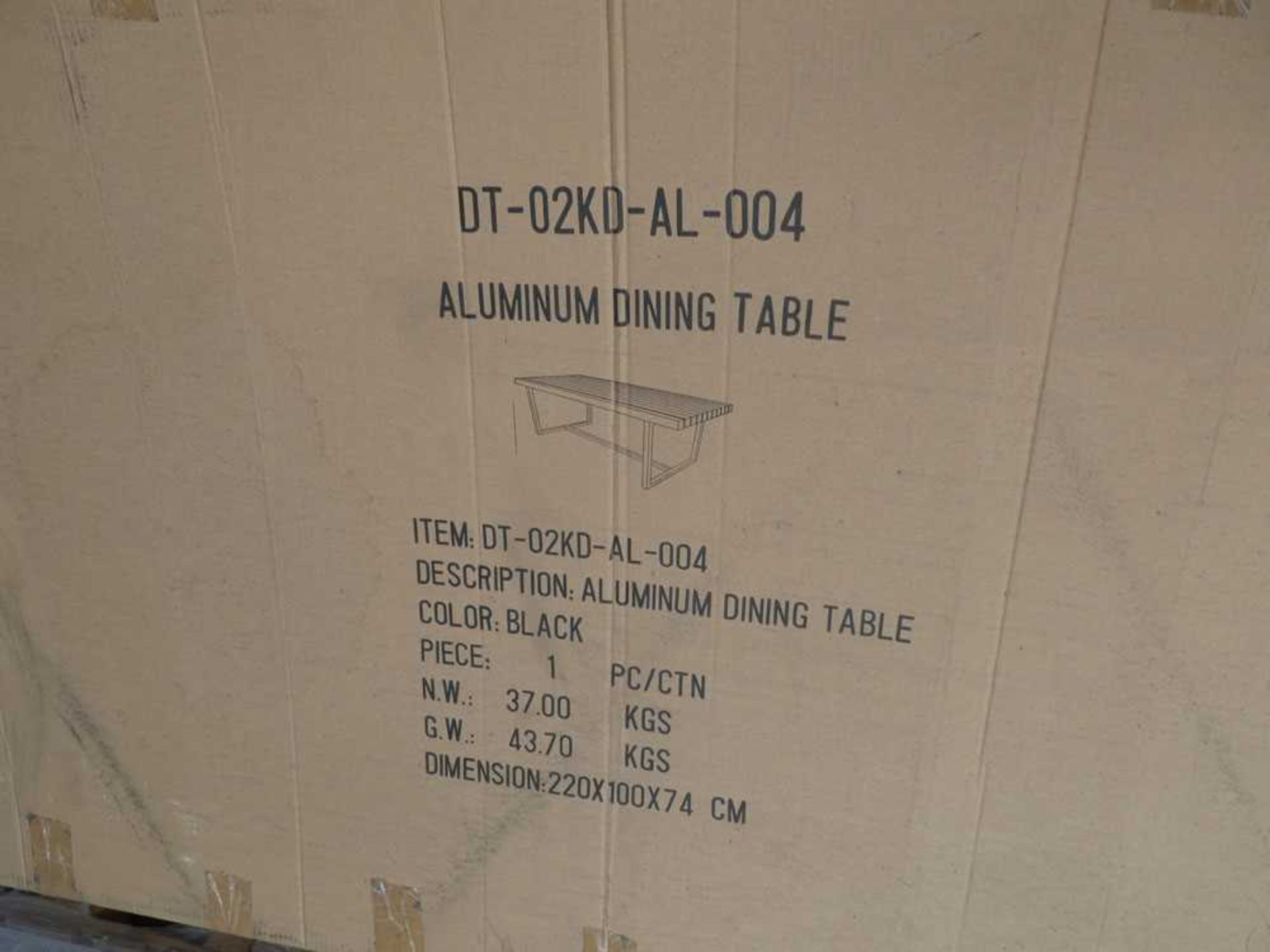 +VAT Boxed flat pack aluminium dining table - Image 2 of 3