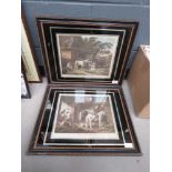 Pair of Moorland prints of figures and horses