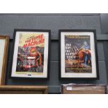 2 framed and glazed movie posters