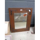 Rectangular mirror in wooden frame