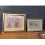 2 prints - Bathing ladies and Study of Reclining Nude