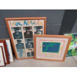 2 framed and glazed Pablo Neruda prints