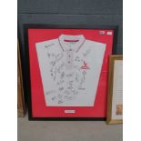 Framed and glazed singed British Gas Grand Prix shirt