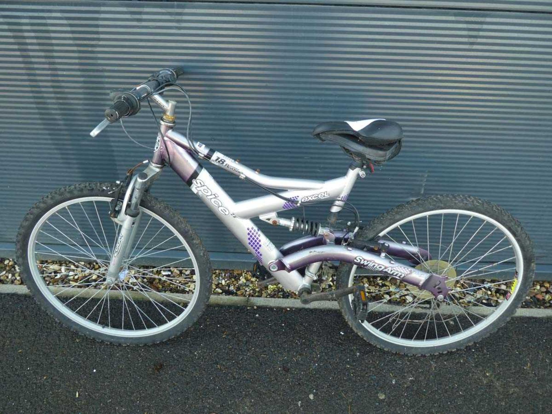 Small girls purple and silver mountain bike