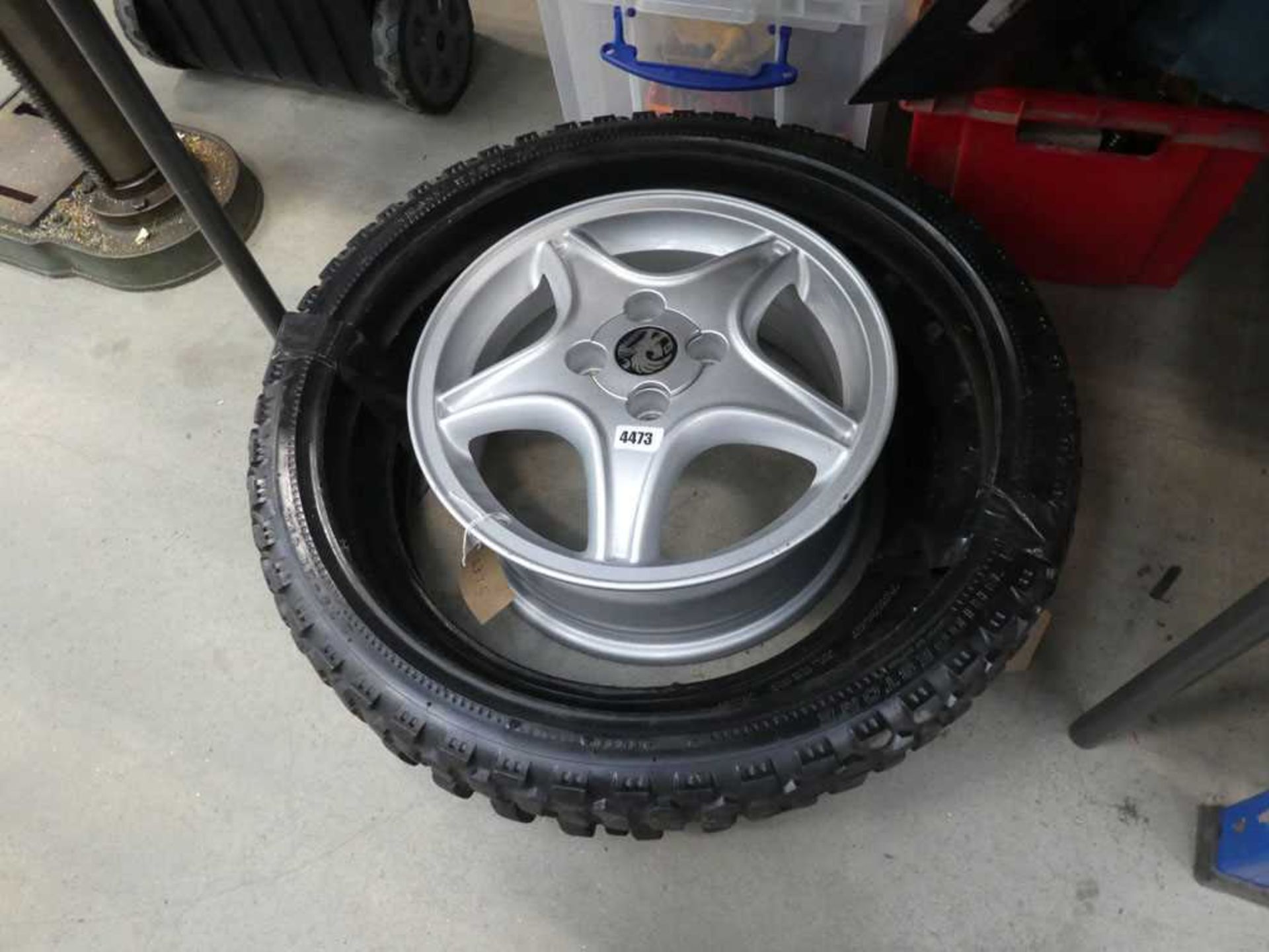 Alloy wheel and 2 motorbike wheels