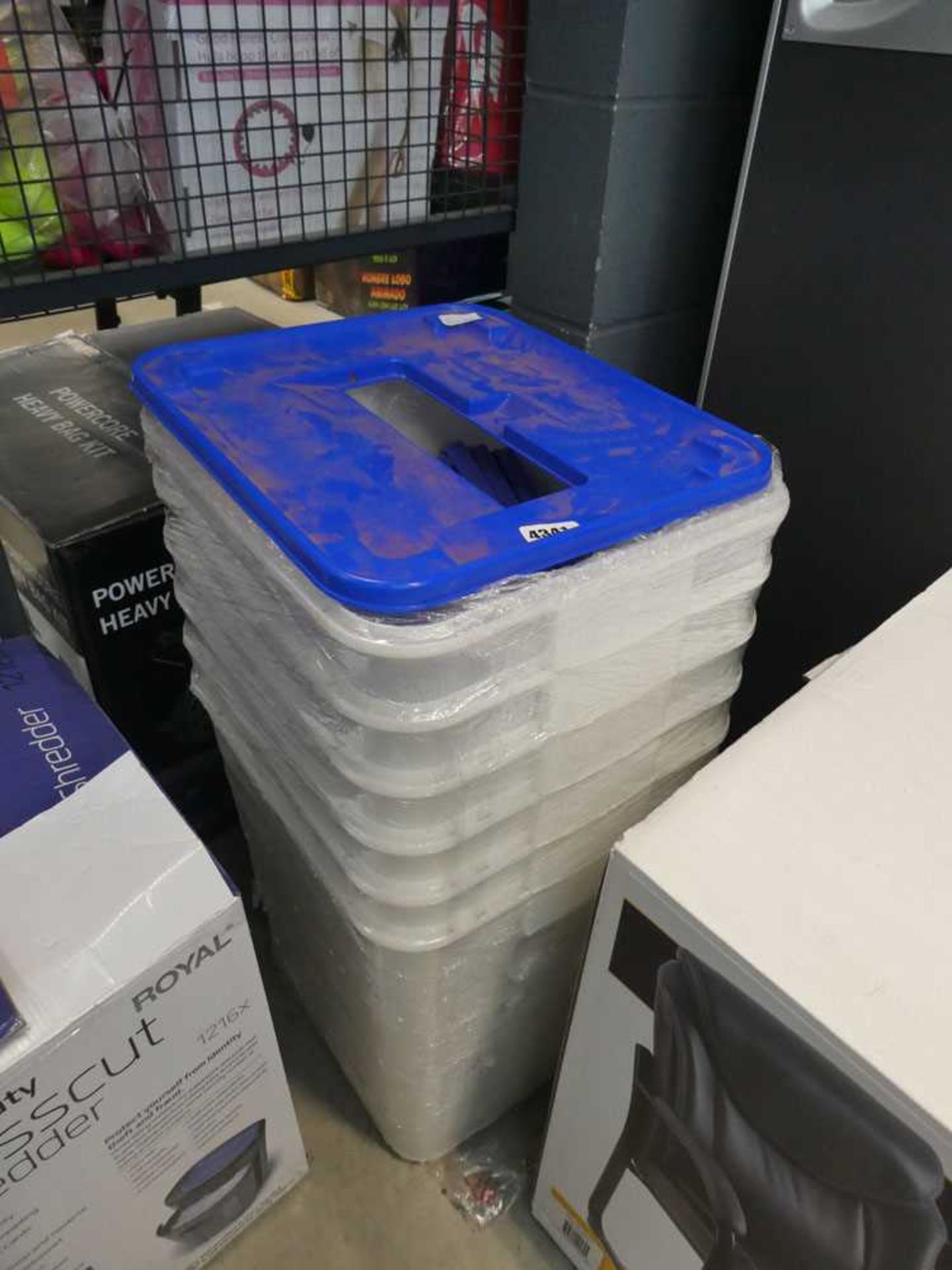 +VAT A quantity of plastic stacking boxes