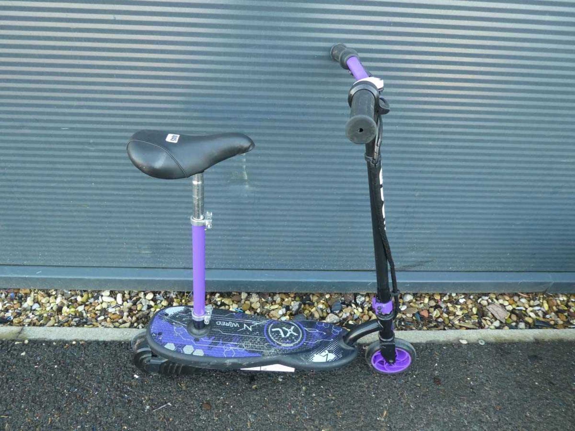Purple electric scooter