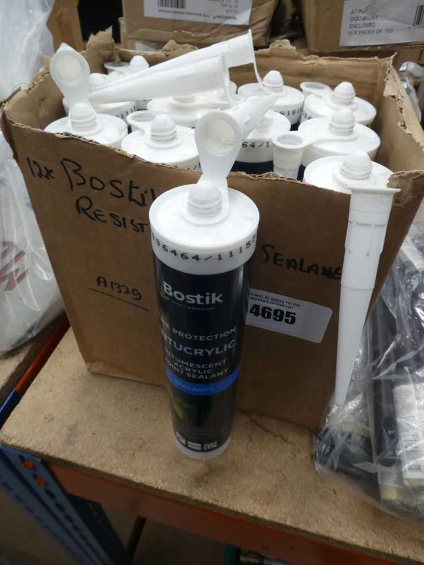 +VAT 12 tubes of Bostik acrylic fire protection joint sealant