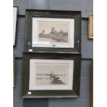Pair of framed and glazed country engravings