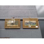 Pair of framed and glazed H Reynolds watercolours of coastal scene and heathland