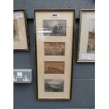 Framed and glazed four panelled print of castle and stately homes