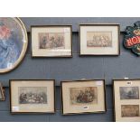 Four framed and glazed comical prints entitled "A touch of the fine arts"
