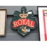 Painted Royal Beer wall plaque