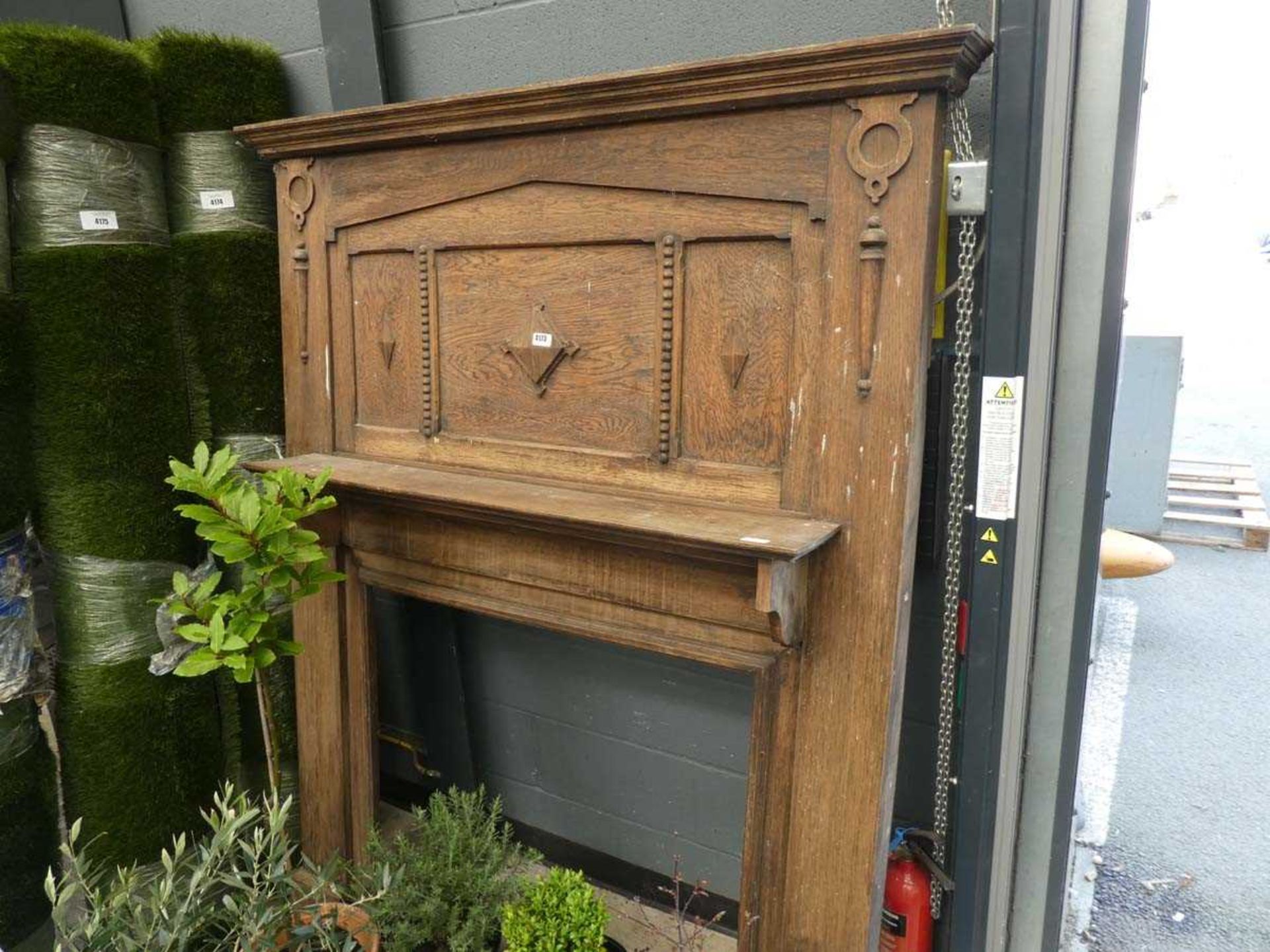 Large wooden vintage fire surround