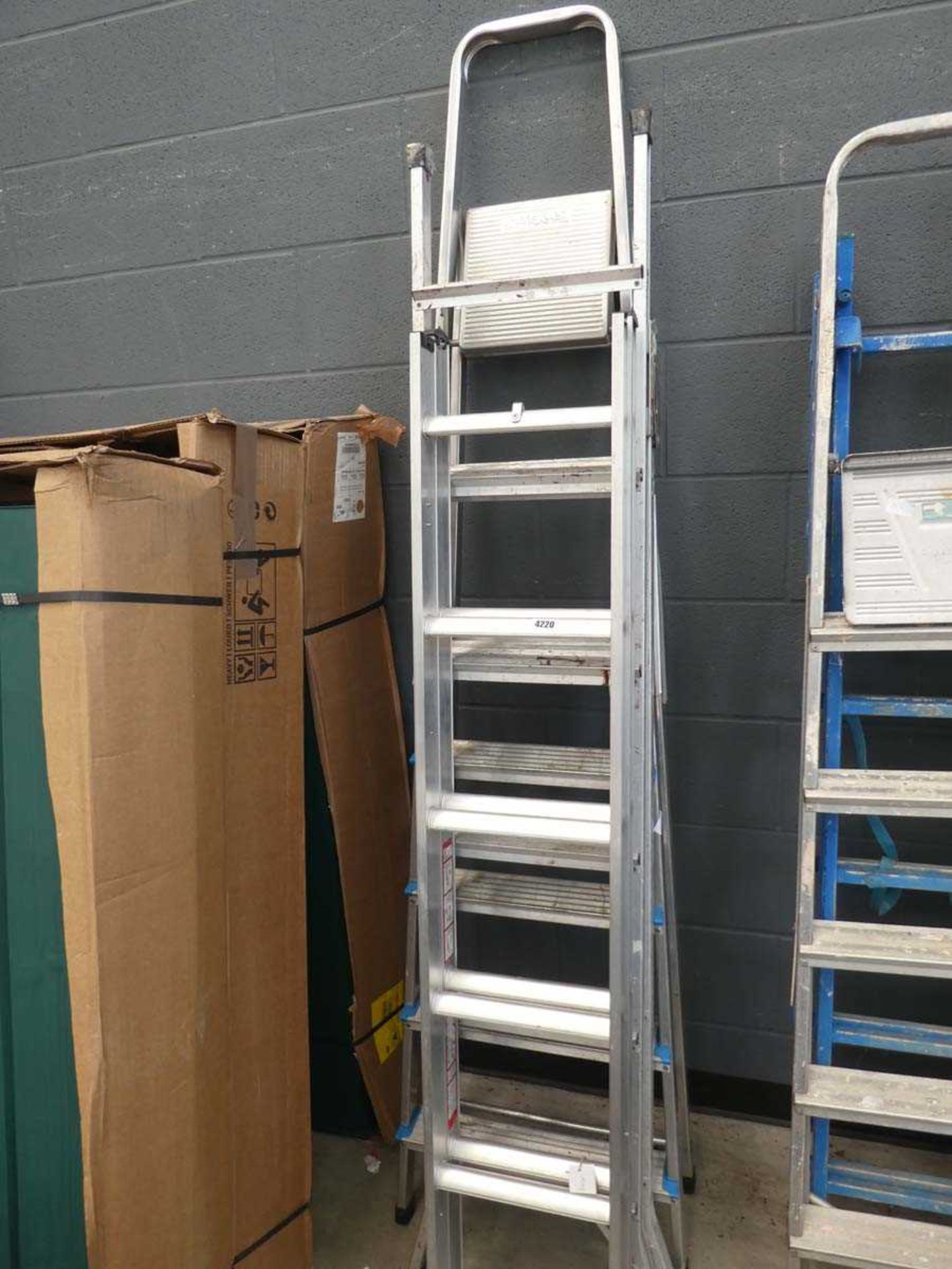 Two metal step ladders