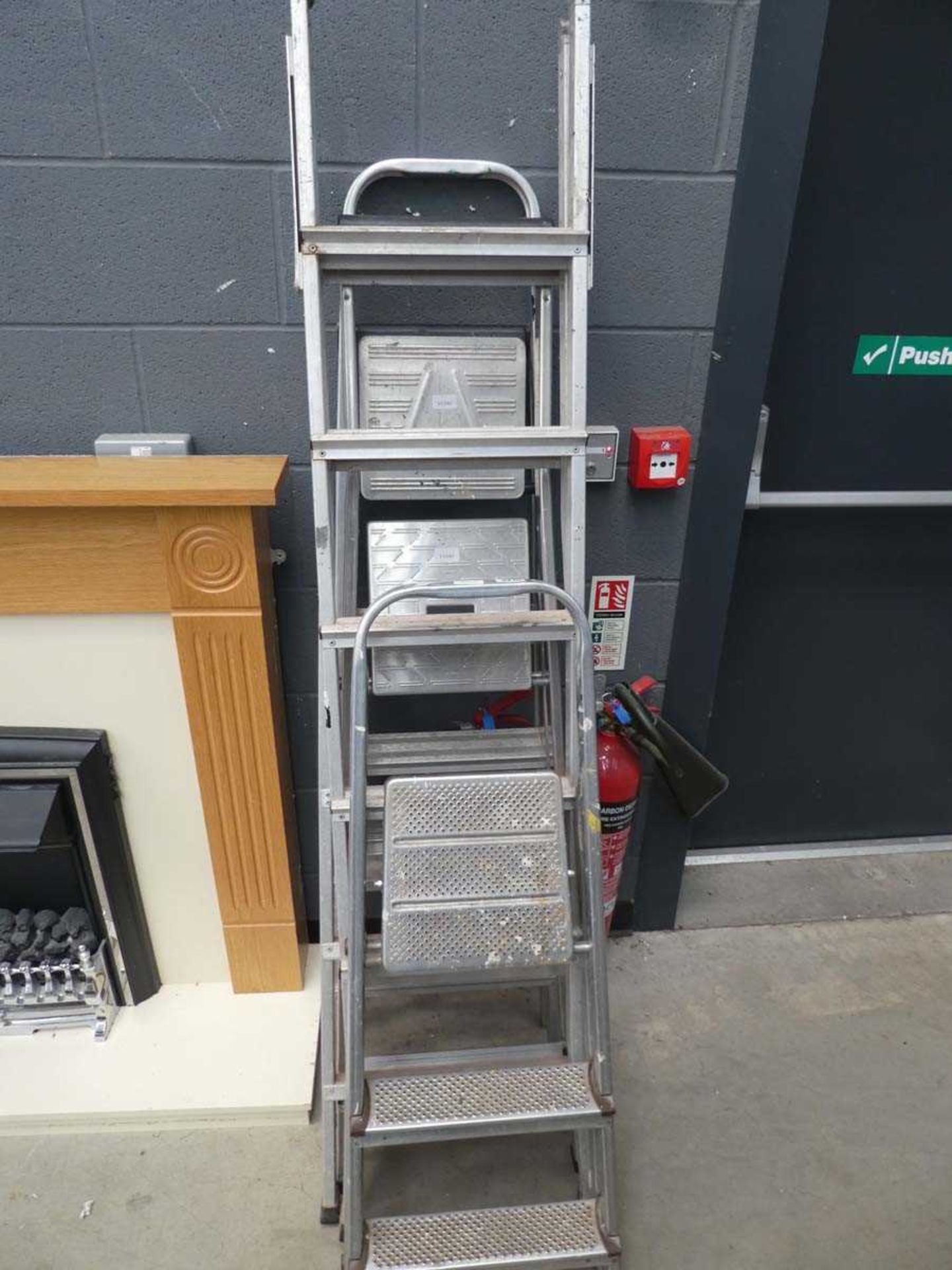 Four assorted step ladders