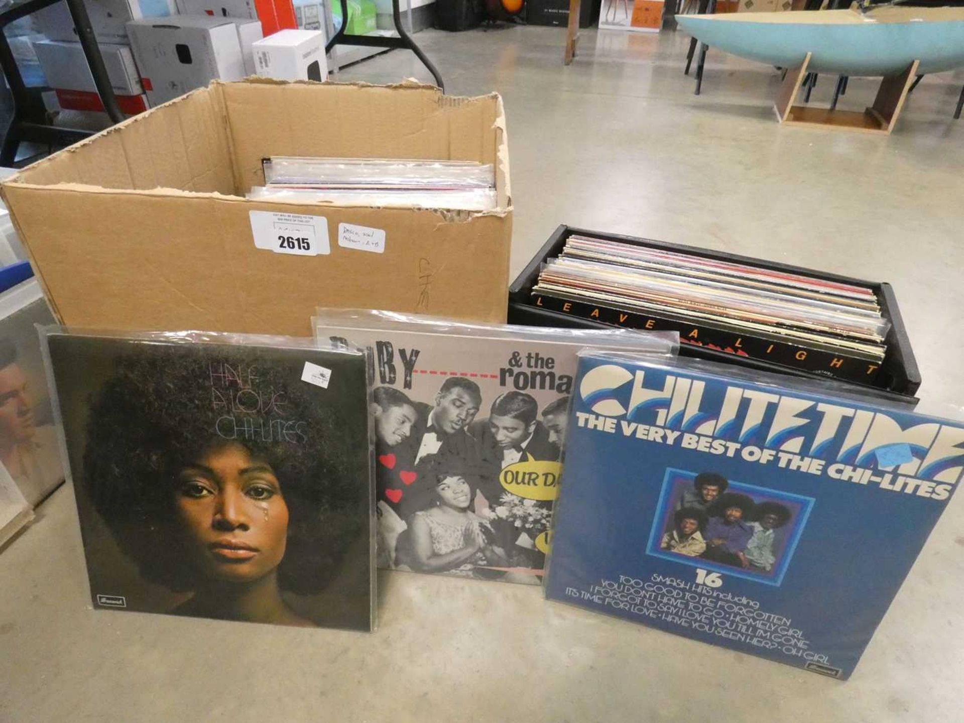 +VAT Box and small case containing variety of soul, disco and R&B records