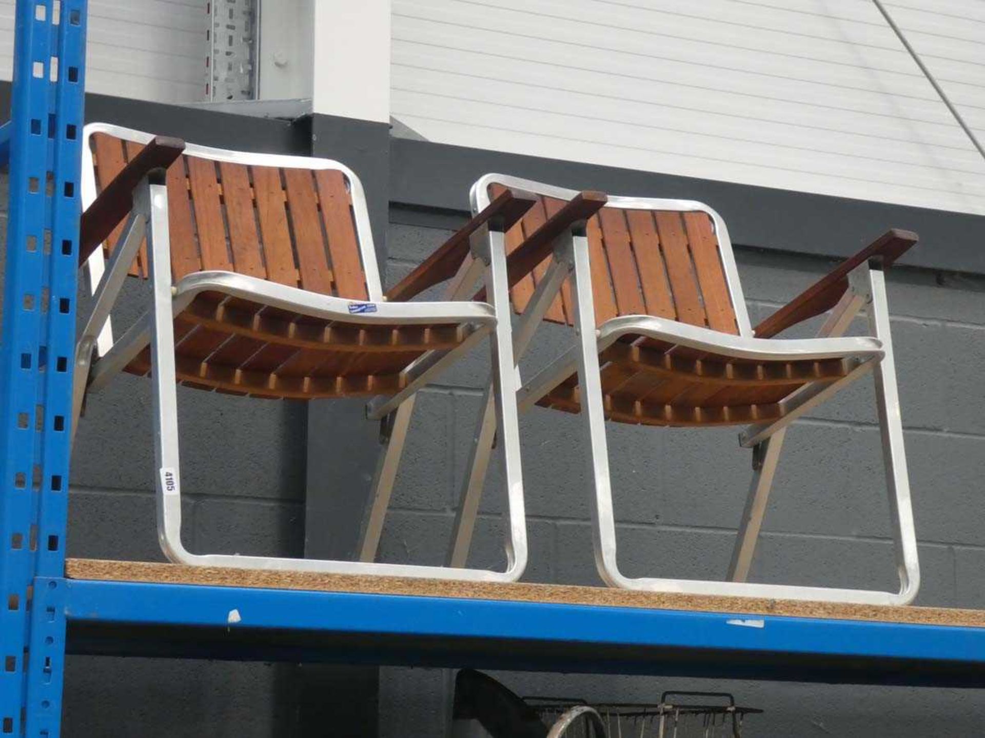 2 fold up aluminium deck chairs