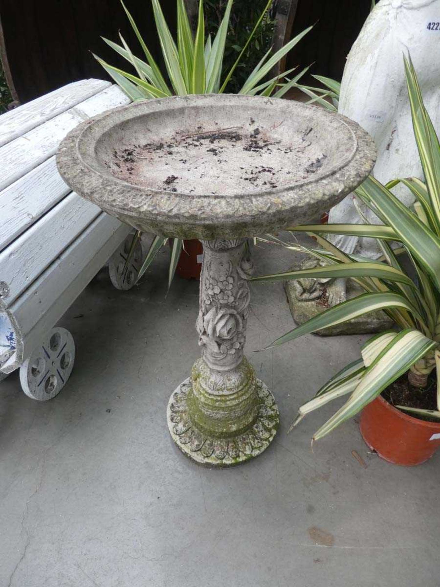 Concrete bird bath