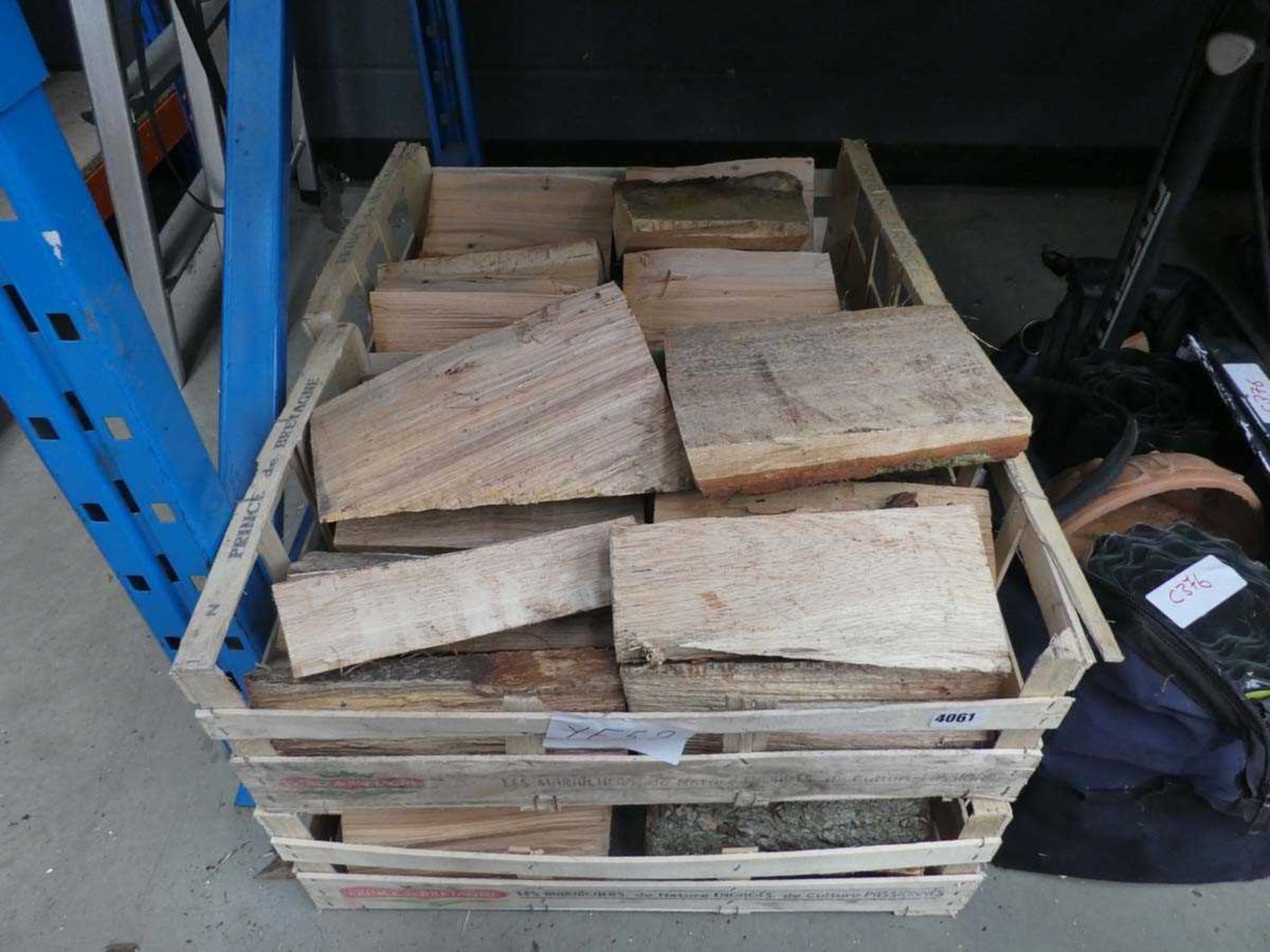 4 crates of logs