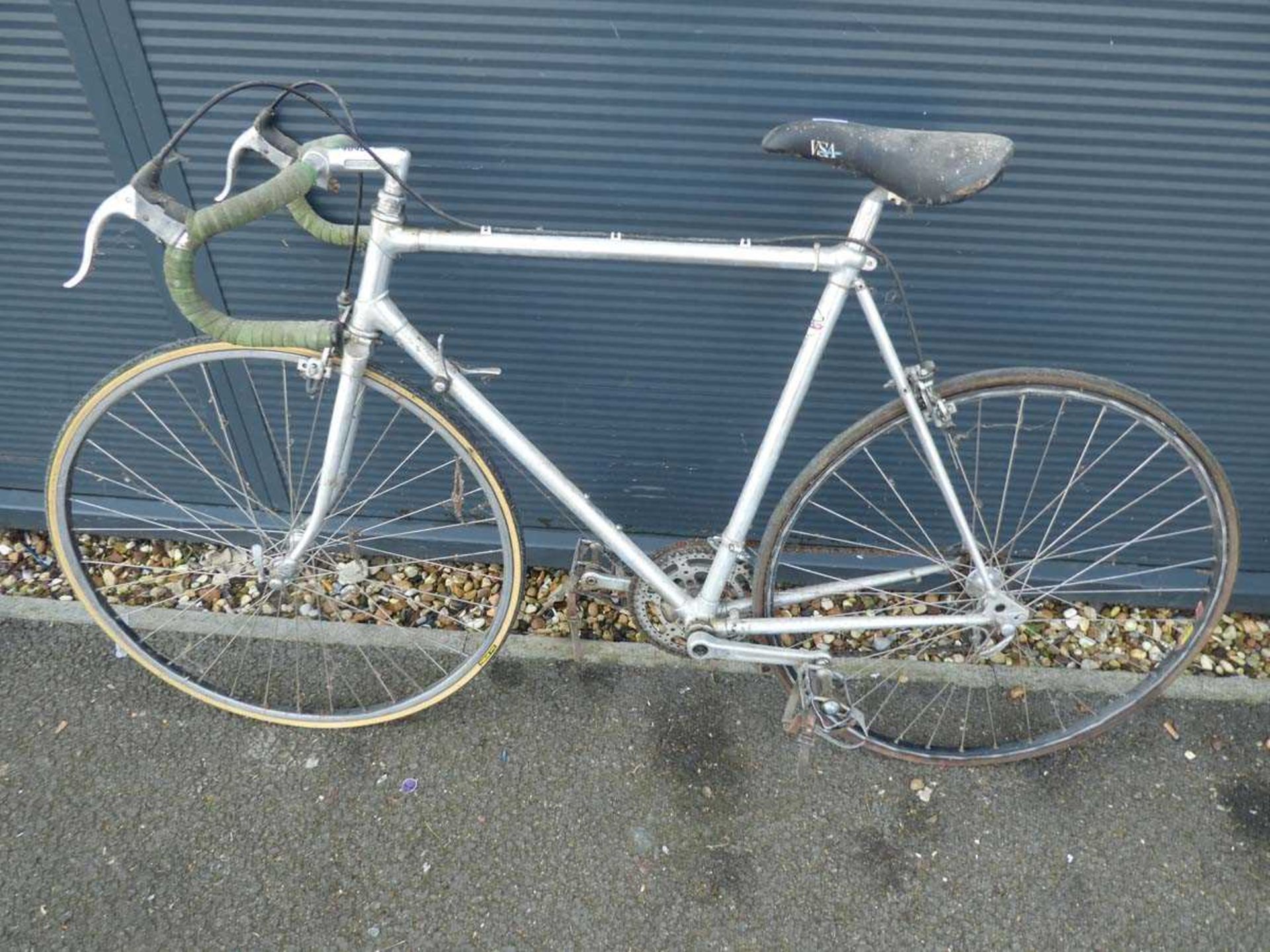 Silver vintage racing bike