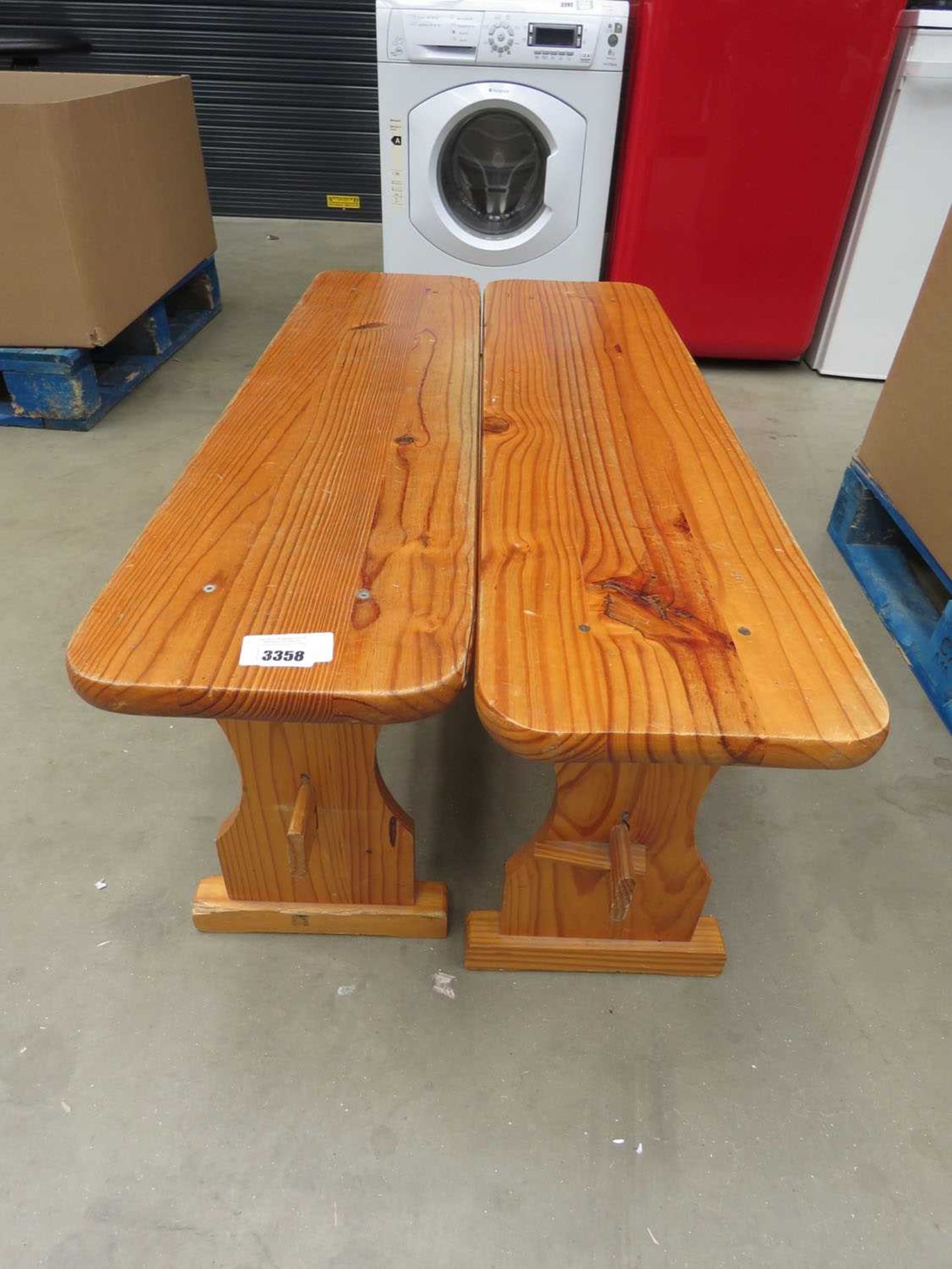 +VAT 2 x Pine wooden benches