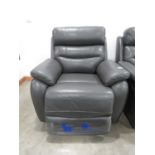 +VAT Electric reclining grey leather effect armchair
