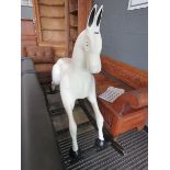 White painted rocking horse