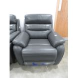 +VAT Electric reclining grey leather effect armchair