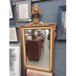 Rectangular mirror in decorative gilt painted frame