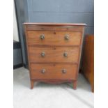 Georgian chest of three drawers with slide over