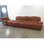 Brown suede effect sofa in 4 sections