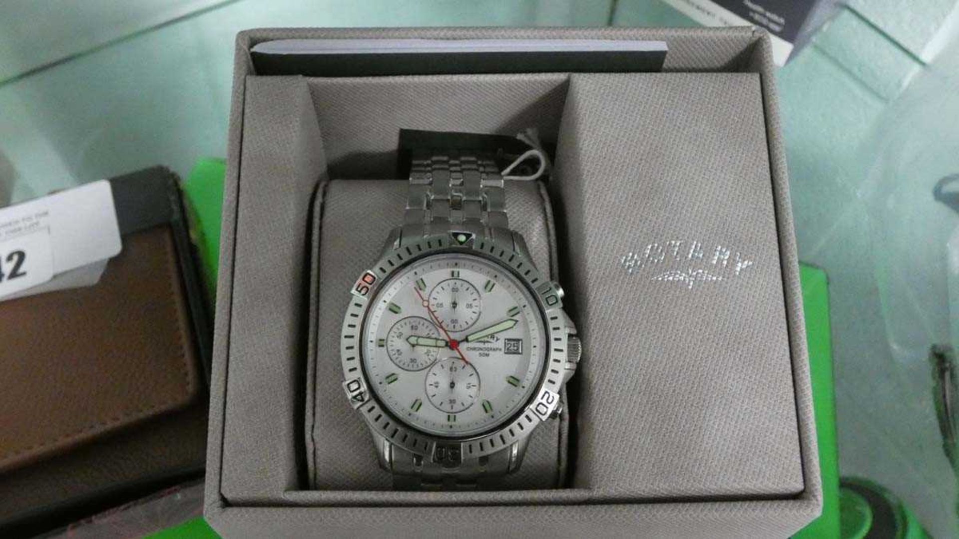 +VAT Stainless steel Rotary chronograph wrist watch with box - Image 2 of 2