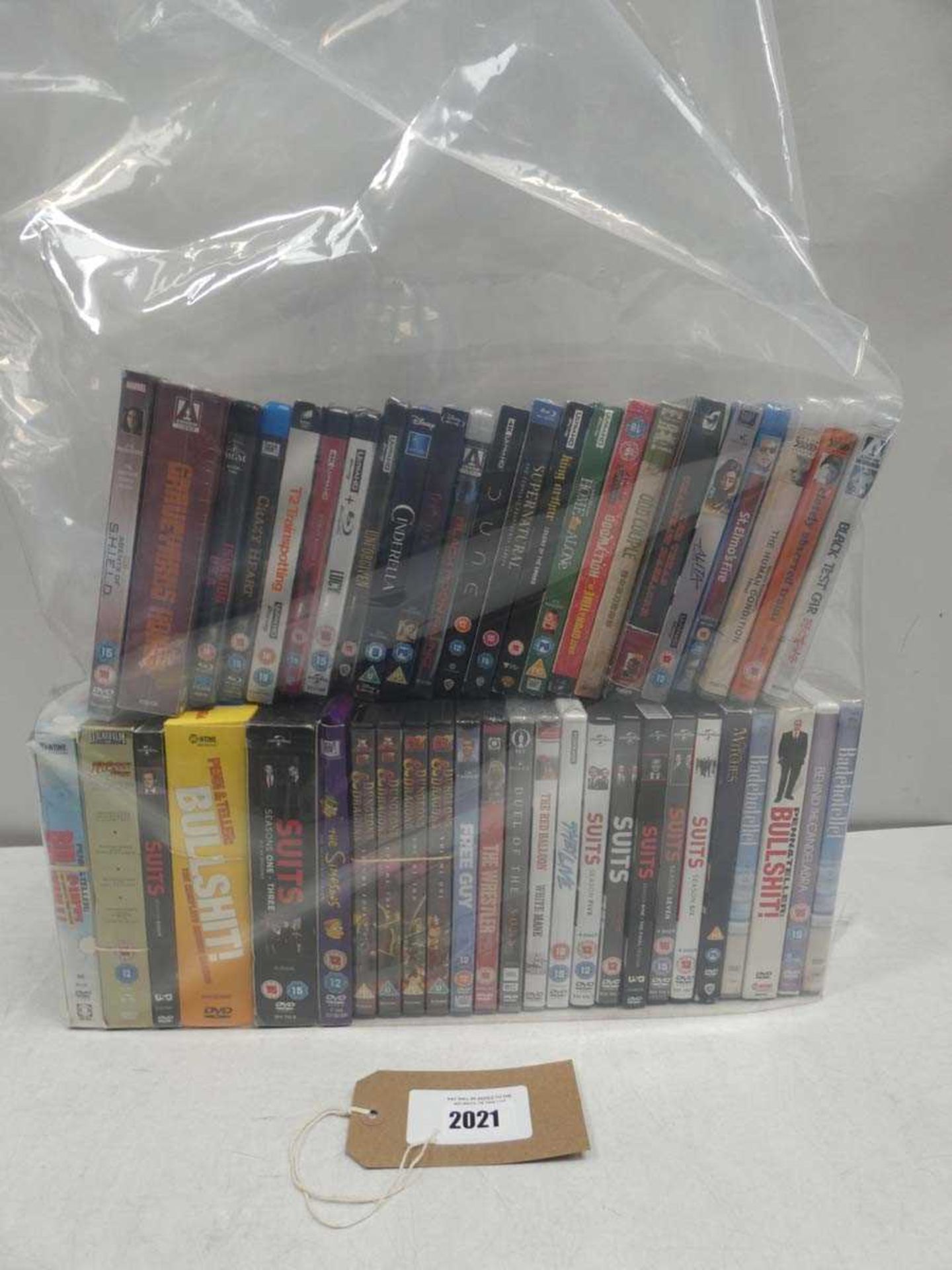 +VAT Bag containing DVD and Blu-Ray films/boxsets