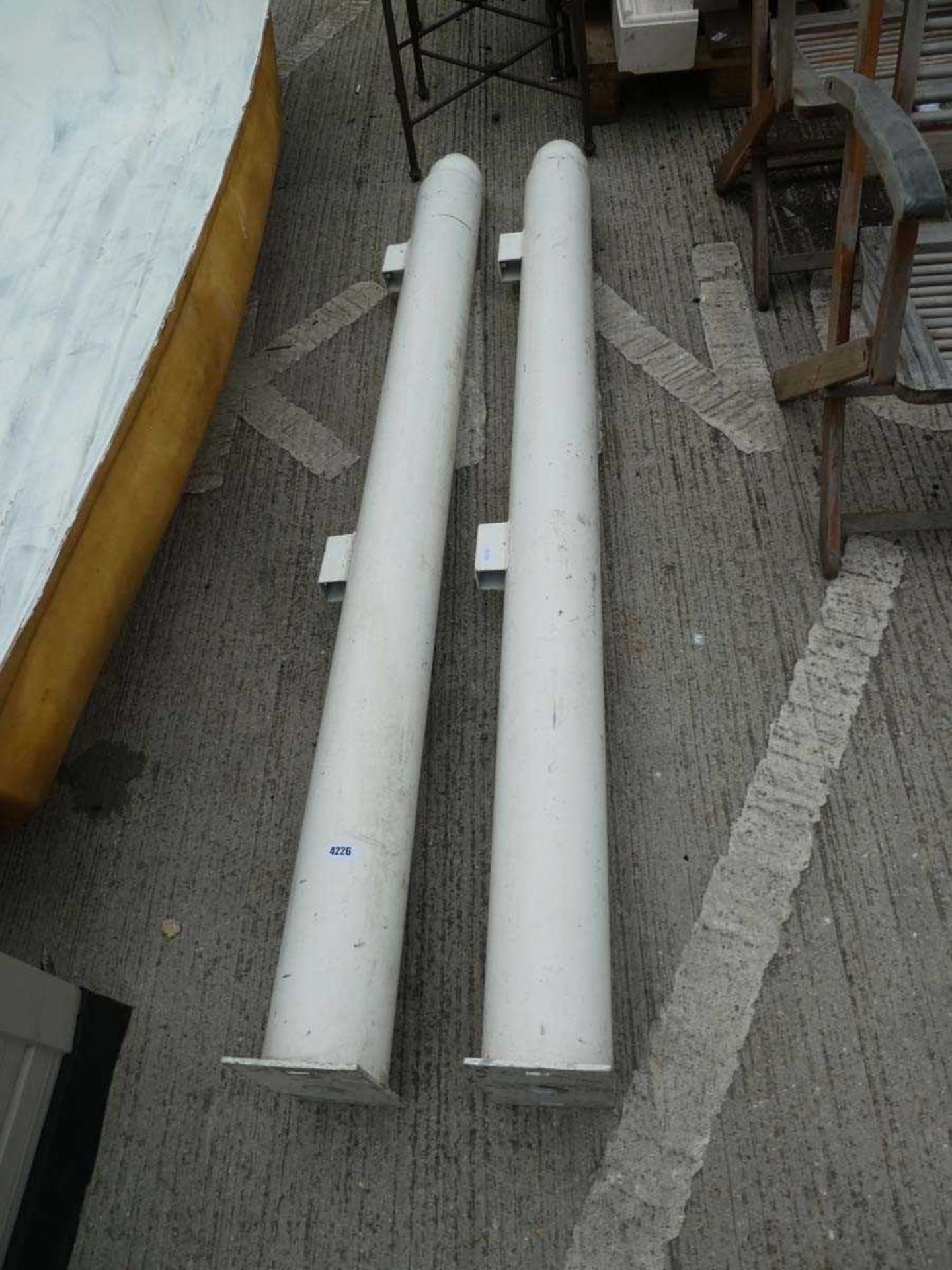 2 large metal posts