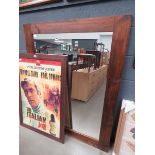 Large mirror in stained pine frame