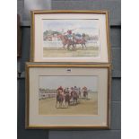 Pair of limited edition prints of the horse race