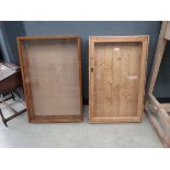 Two glazed hanging display cabinets