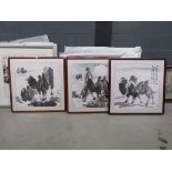 Five modern Chinese prints of water buffalo and camels