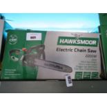 +VAT Boxed Hawksmoor electric chainsaw (40cm bar length)