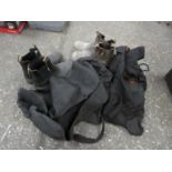 +VAT Workwear incl. 2 pairs of used oil resistant work boots (size 10), pair of scruffs work