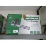 +VAT Boxed Hawksmoor petrol chainsaw (50cm bar length)