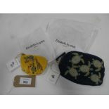 +VAT Elizabeth Scarlett London turtle ink blue velvet cosmetic bag together with giraffe yellow