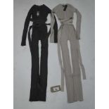 +VAT Maniere De Voir ladies two tone knitted jumpsuit in grey and beige both size XS