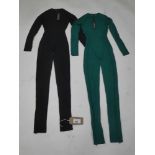 +VAT Maniere De Voir ladies knitted contour jumpsuits in black and green sizes XS and S
