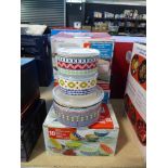 +VAT Collection of microwaveable bowls with lids, 3 boxed sets along with 1 unboxed