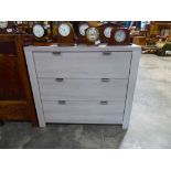 Modern ash effect 3 drawer chest