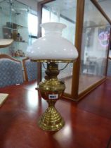 Brass oil lantern with funnel and shade