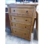 Modern pine chest of 4 drawers